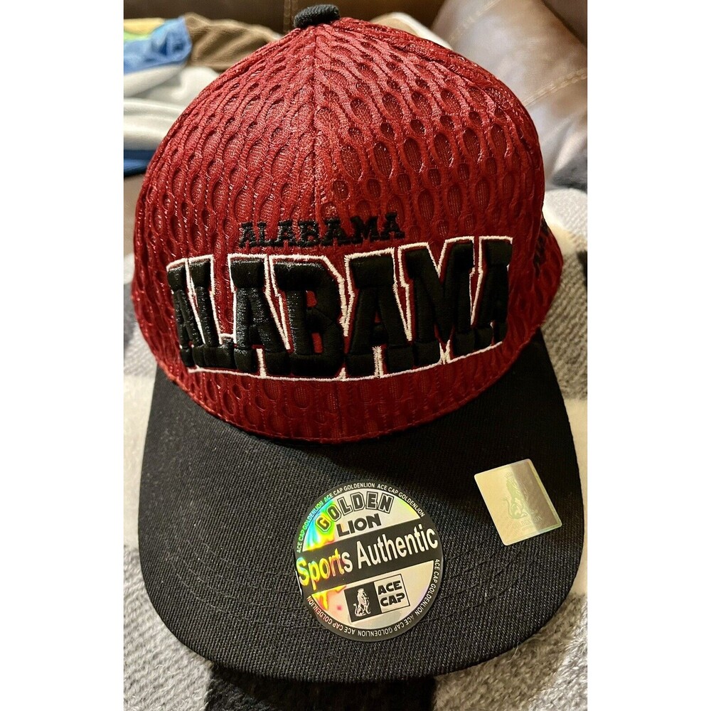 Vintage 90s Alabama Crimson Tide NCAA College Golden Lion Snapback HAT